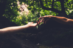 marijuana and hands